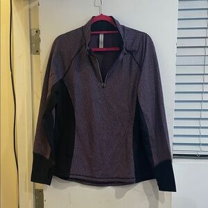 Ideology Women's Purple and Black Half-Zip Sweatshirt